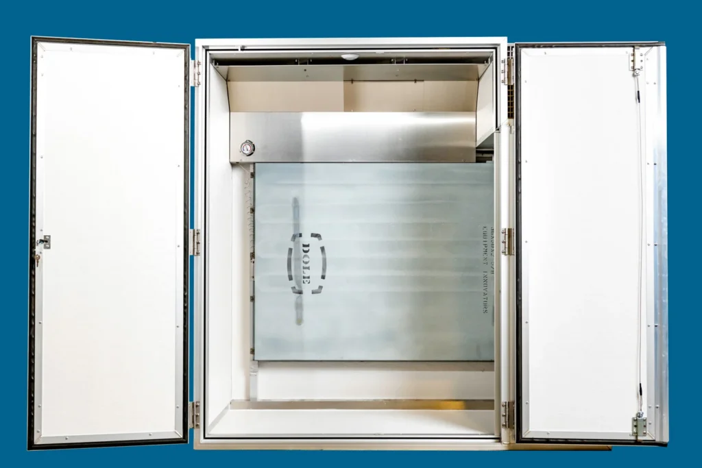 Open Double Door omnicube® Transport Refrigerator with a Mechanical Cold Plate